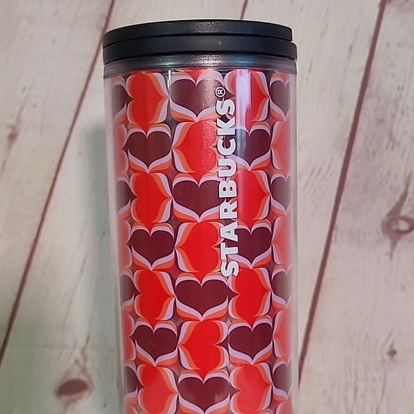 🆕️NWT 2019 Starbucks 16oz Valentines Day Heart Pink Red Travel Insulated Cup - Picture 4 of 13